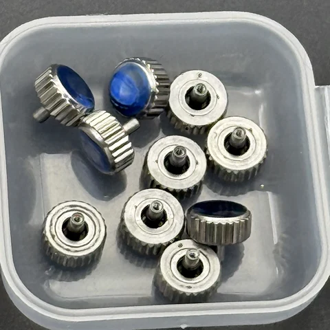 Стальные короны для часов серебристого цвета, набор из 11 штук