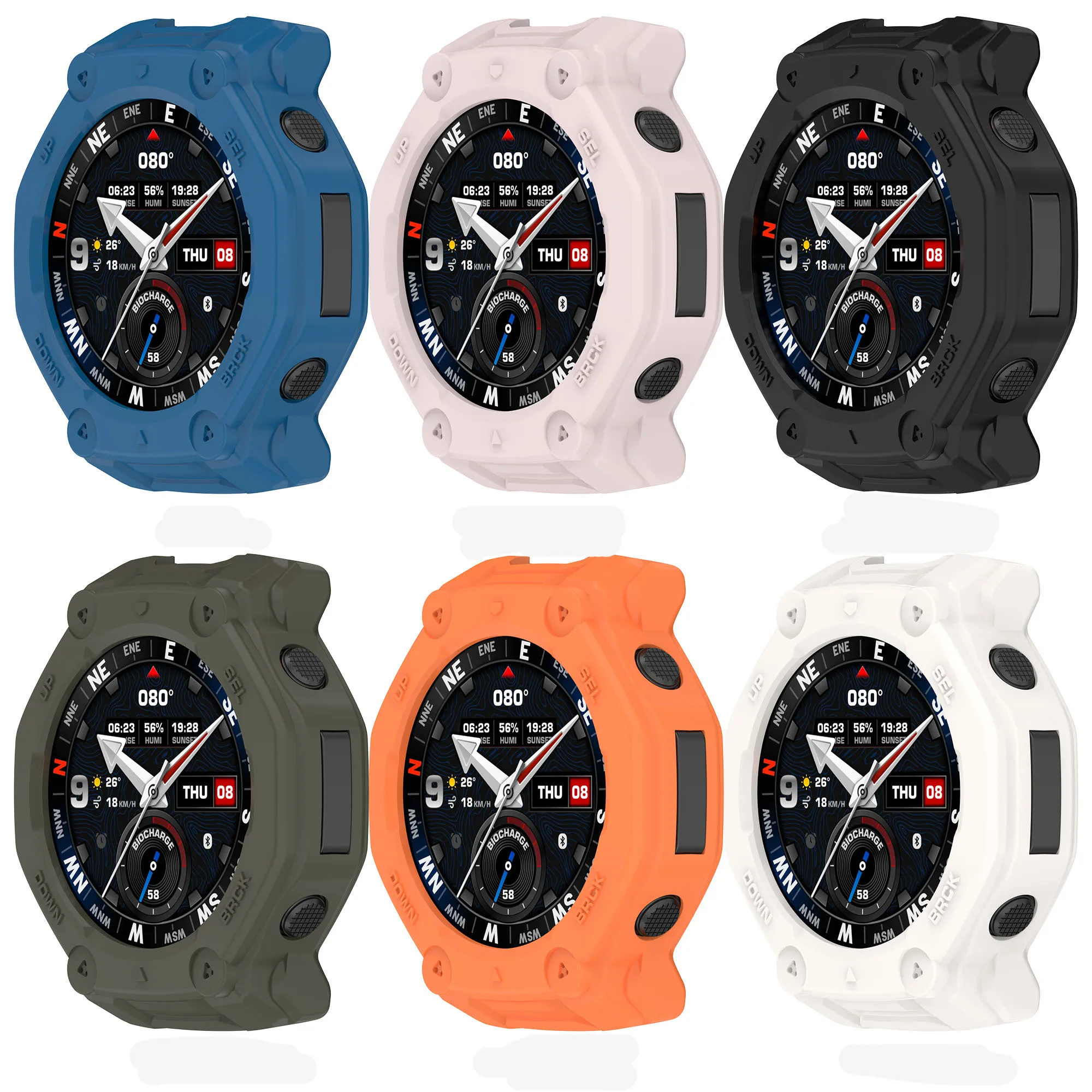 Фото Силиконовый защитный чехол Heroland для Amazfit T-Rex 3 PRO 48 мм, полый бампер из ТПУ, мягкий защитный чехол, аксессуары для умных часов №3