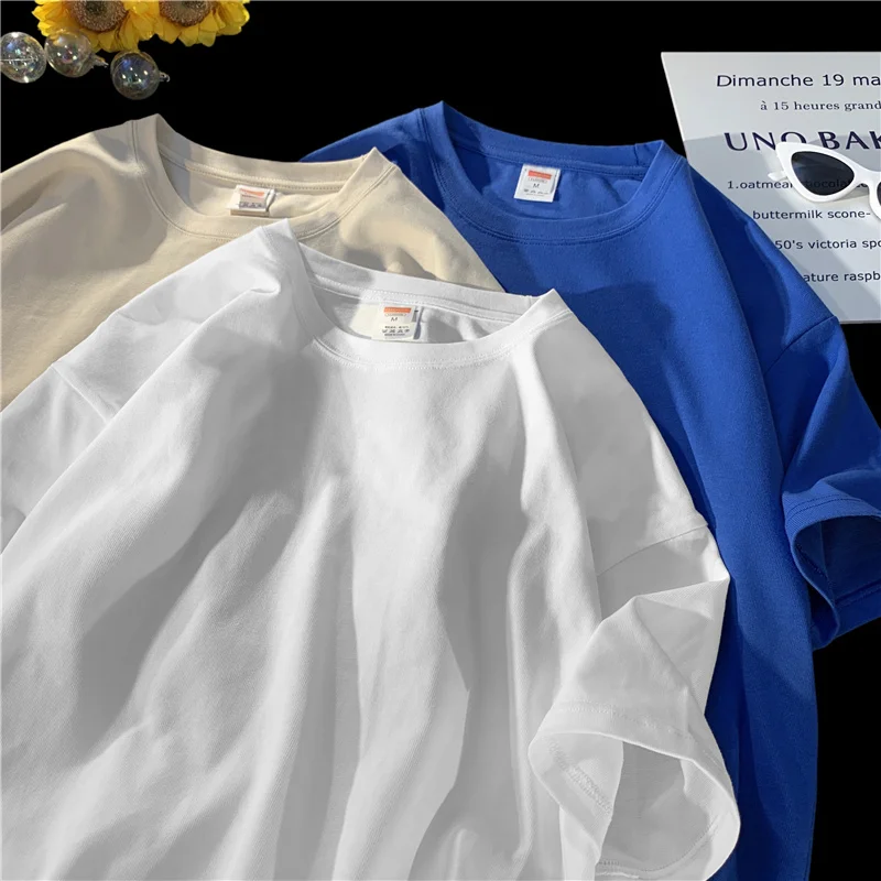 

Качественные Брендовые мужские хлопковые футболки 7,4 унции 210gsm, однотонные футболки больших размеров с короткими рукавами для мальчиков, летняя мужская Повседневная Базовая футболка 5XL
