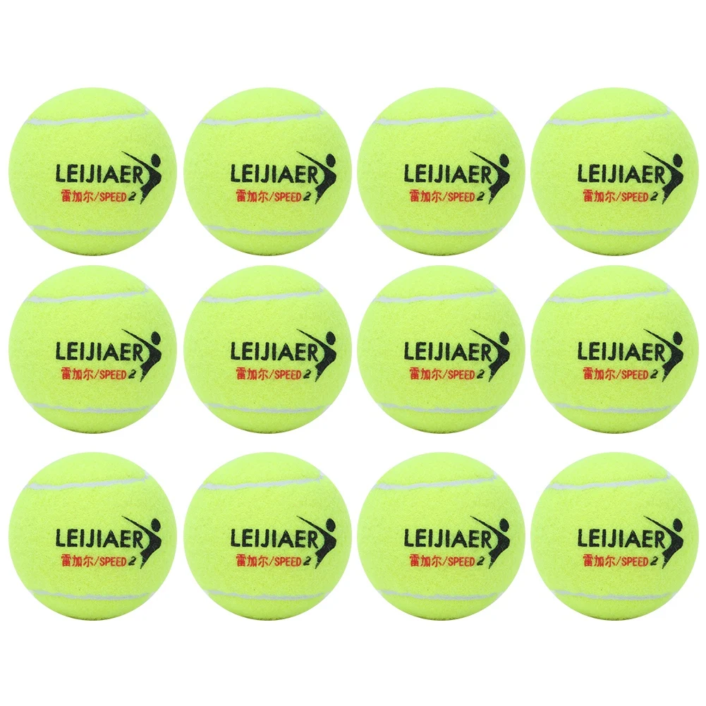 

12 pcs Durable RubberHigh Resilience Tennis Ball Practice Balls for Indoor Outdoor Training