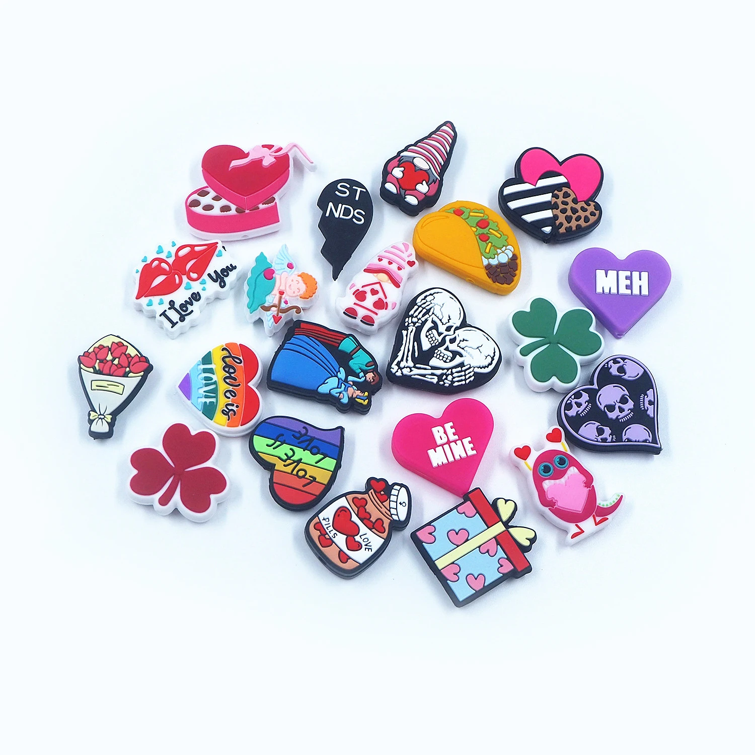 10 шт. силиконовые бусины Chenkai в форме сердца