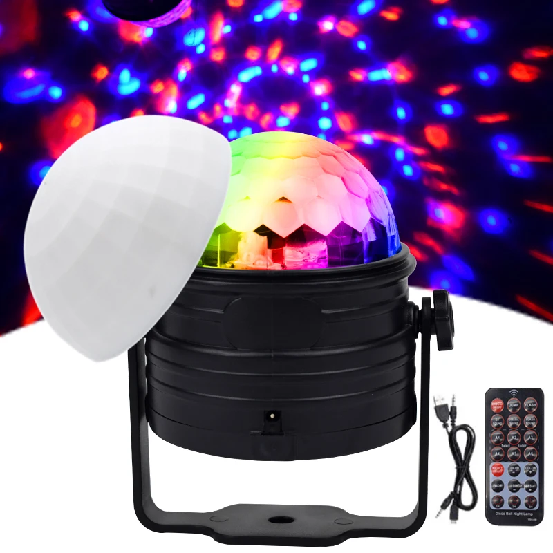 

RGB Disco LED Projector Strobe Nightlight Home Decor Lamp Timing Set Party Voice-activated With Flash Colorful With Remote MX