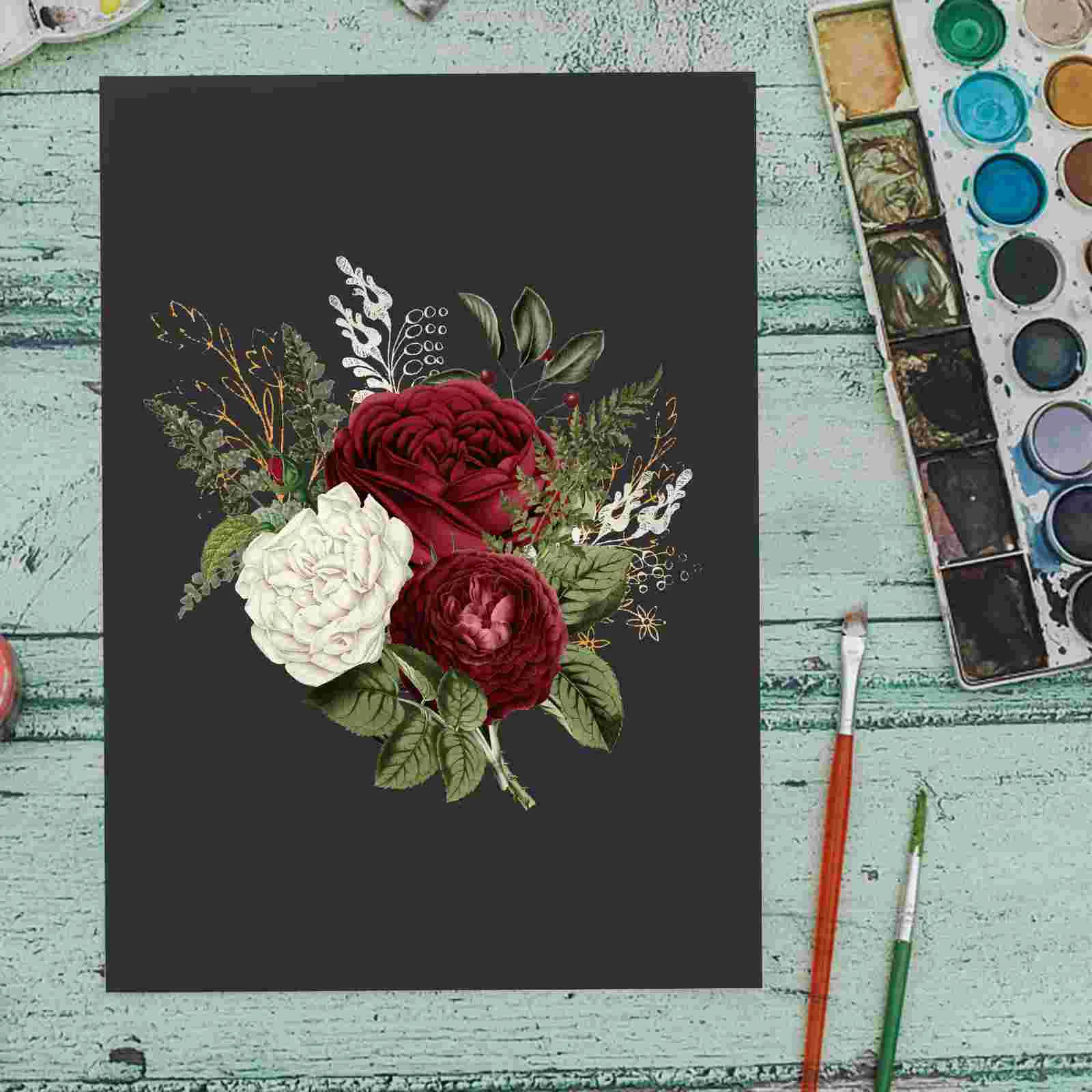 20 листов черной картонной бумаги для рисования принадлежности самостоятельного