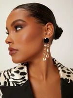 new fashion long glass water drop crystal dangle earrings for women ol temperament goddess luxury hanging ear jewelry accessorie