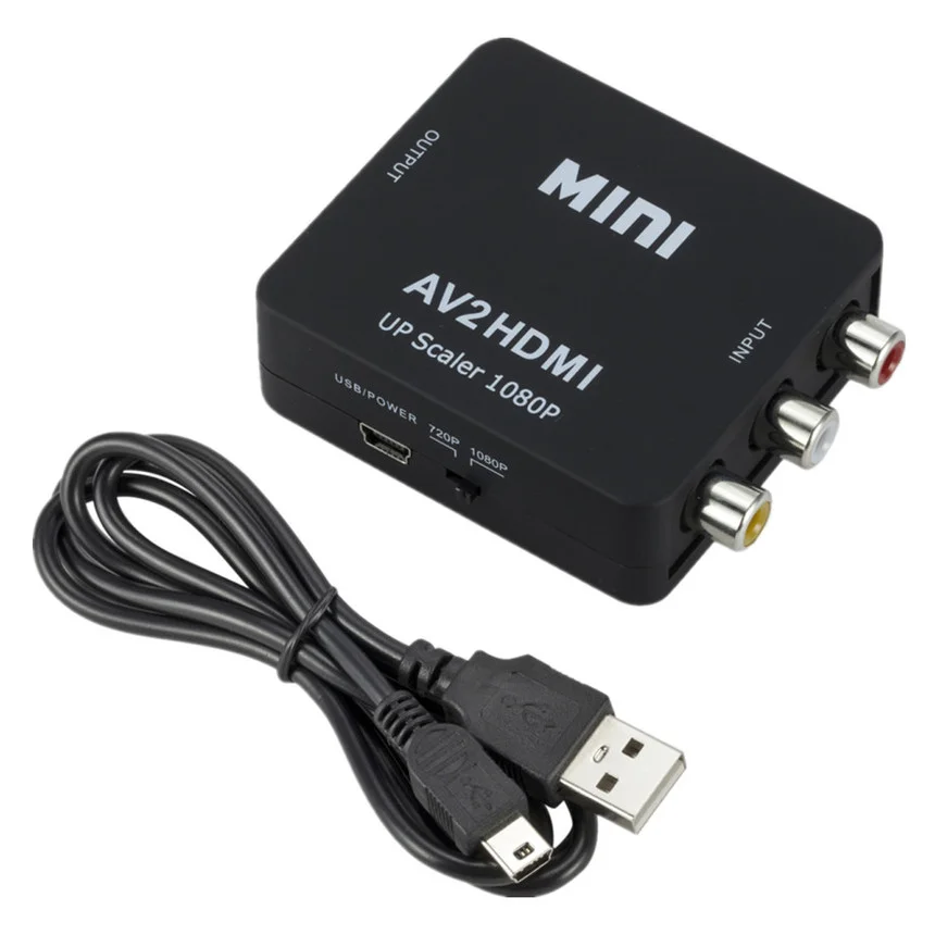 Преобразователь Mini RCA-VGA видеоконвертер с HDMI-совместимым RCA AV на HDMI для ПК