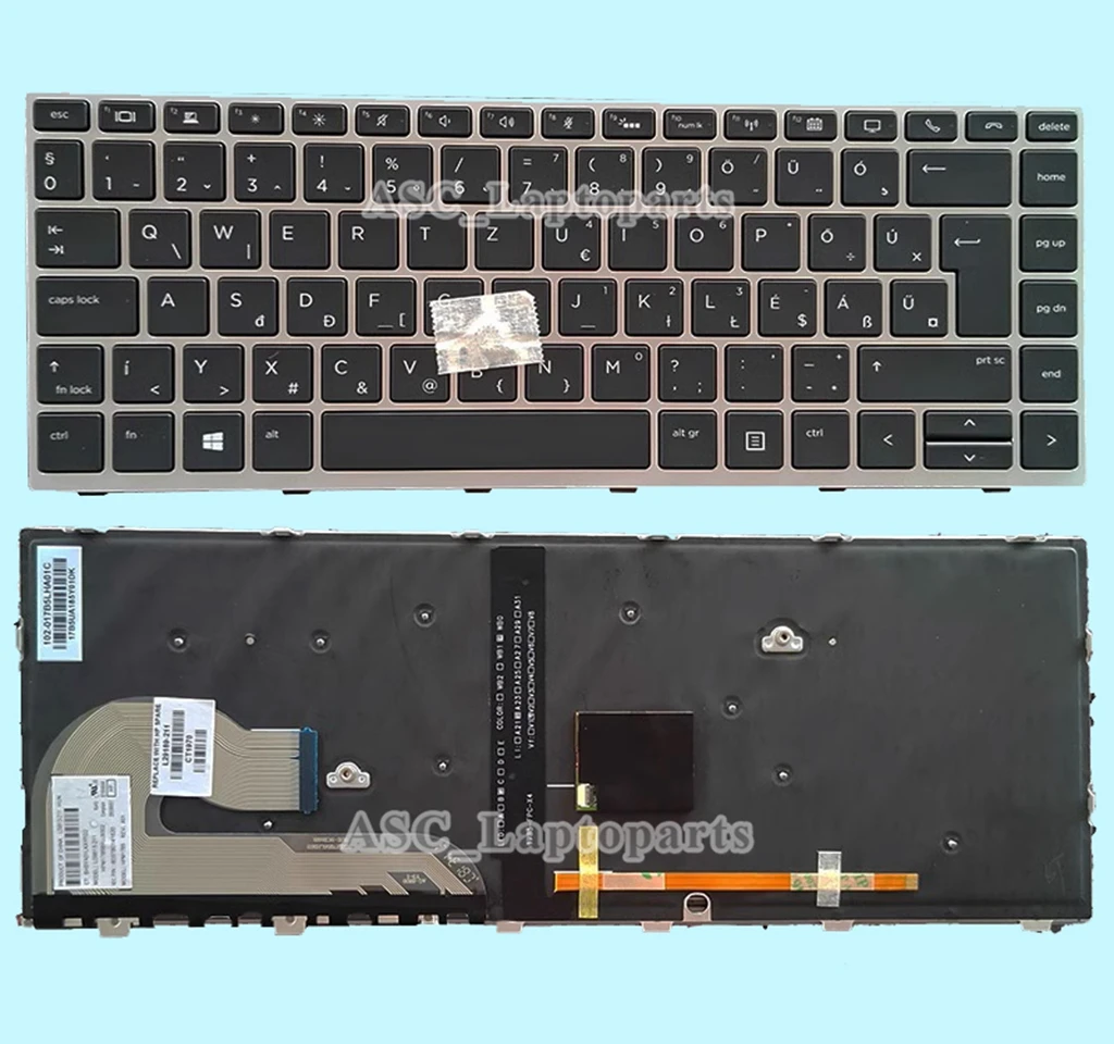

Новая клавиатура в венгерском стиле Magyar для HP EliteBook 840 G5 G6 846 G5 G6 745 G5 G6, Blakc с серебристой рамкой и подсветкой, с указателем