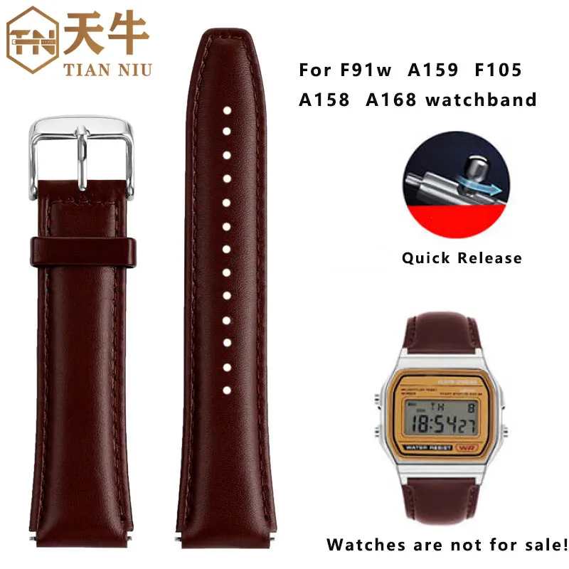 Ремешок для часов из воловьей кожи браслет Casio A159W-N1 A158WA A168 AE-1200 F91w F105 винтажный
