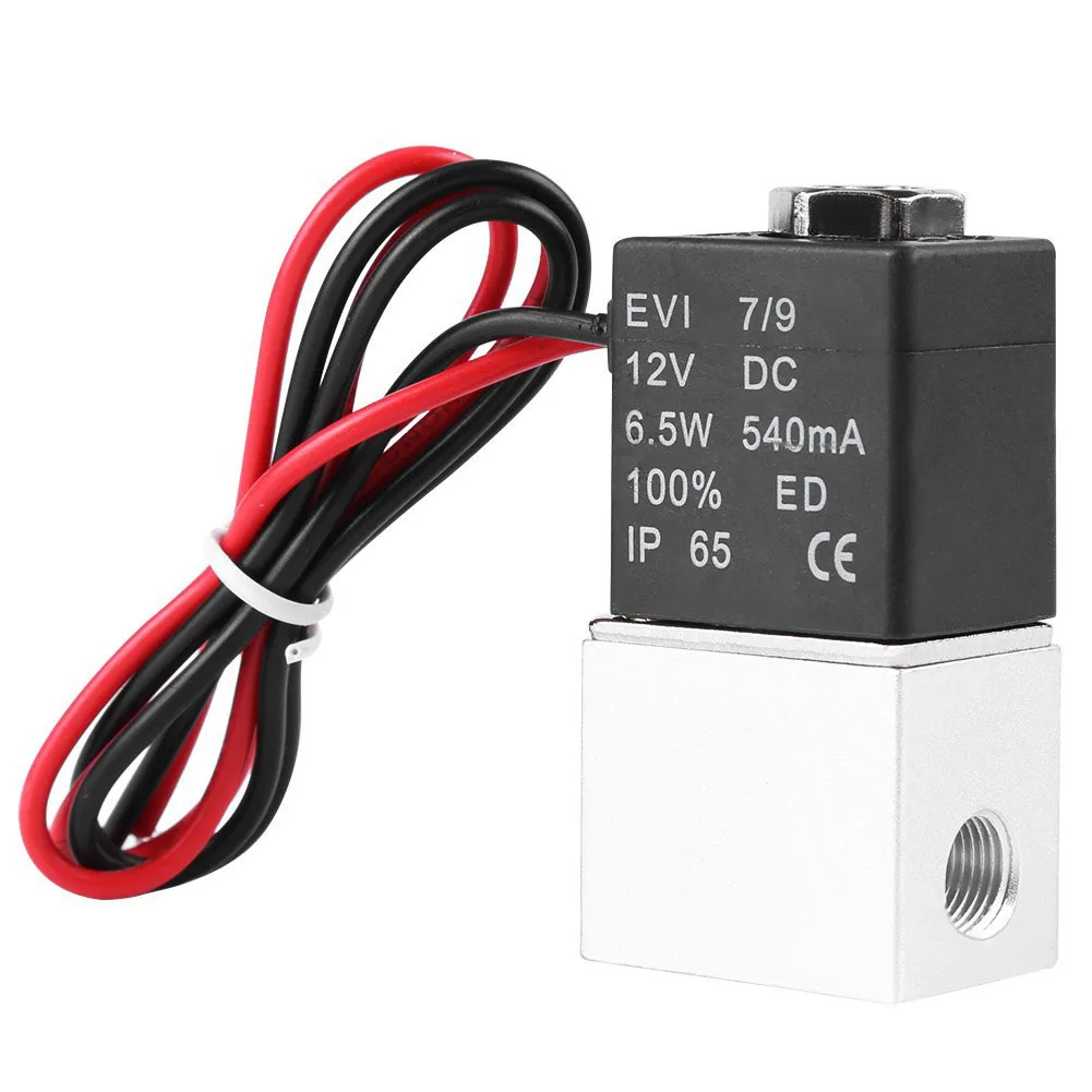 

2 Way Solenoid Valve DC 12V 24V 110V 220V Normally Closed Direct-acting Pneumatic Valves1/4" 1/8"