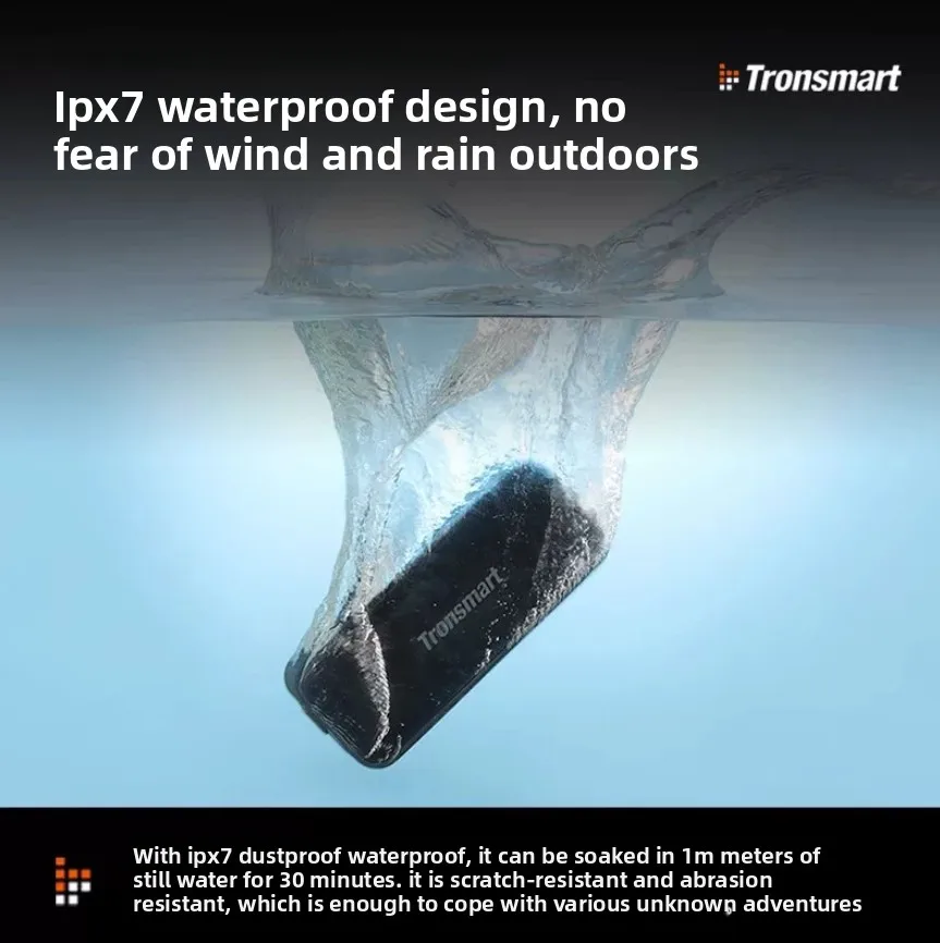 Фото Портативная колонка Tronsmart T2 Plus 20W, водонепроницаемая по стандарту IPX7, Bluetooth 5.0, 24 часа работы от аккумулятора, голосовой помощник, NFC №4