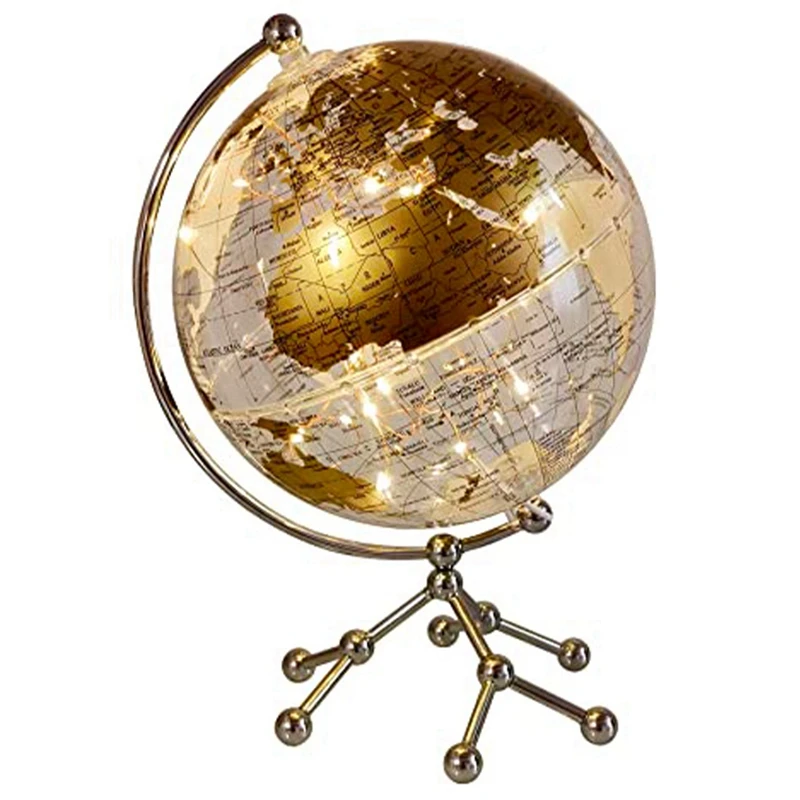 

HOT-8Inch World Globe,Illuminated World Globe With Metal Stand,Educational Interactive Globe, LED Globe Lamp