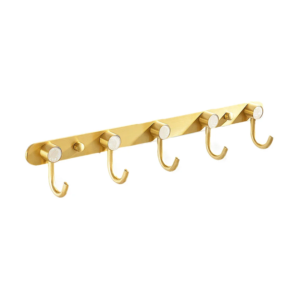 

1PC Dressing Room Wall Hook Hanging Clothes-hook Row Hook (White Gold 5-Hook)