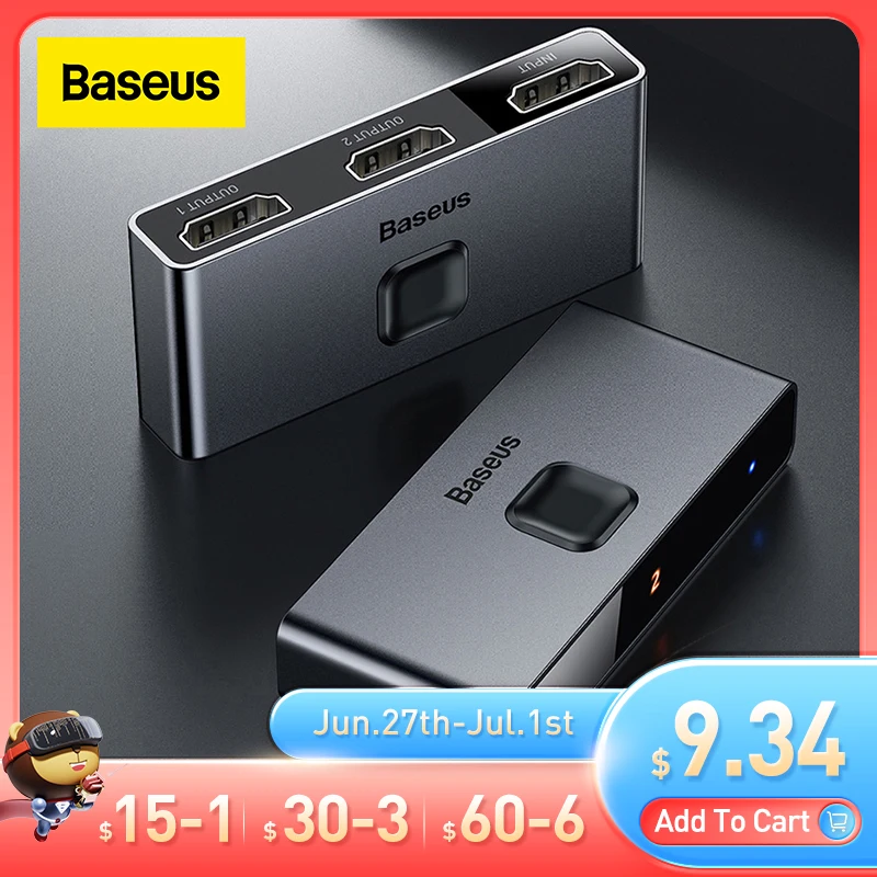  Baseus 4K HD переключатель HDMI-совместимый адаптер для Xiaomi Mi Box HD Переключатель 1x 2/2x1 для PS4/3 TV Box переключатель 4K HD двунаправленный переключат…