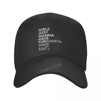 girls just wanna have fundamental human rights letter print baseball cap feminist feminism hat adjustable snapback hats