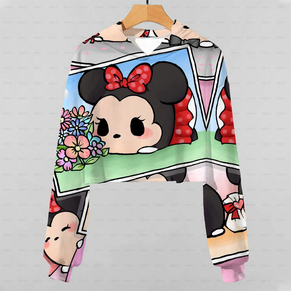 

Girls' Clothing 14-year-old Girls Spring And Autumn Super Short Hoodie Hoodie Sweatshirt Mickey 13-year-old Girls Fashion Top