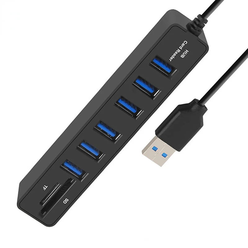 

Hub 6 Ports Expander Adapter USB 2.0 Hub Multi USB Splitter 2.0 Hab 2 Hub 2.0 Multiple USB2.0 USB-Hub Card Reader for PC