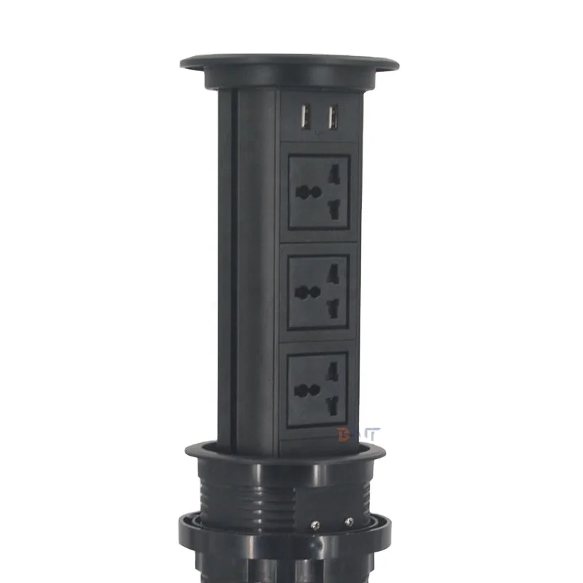 

Automatic smart home office kitchen motorized pop up kitchen worktop sockets with build in usb socket