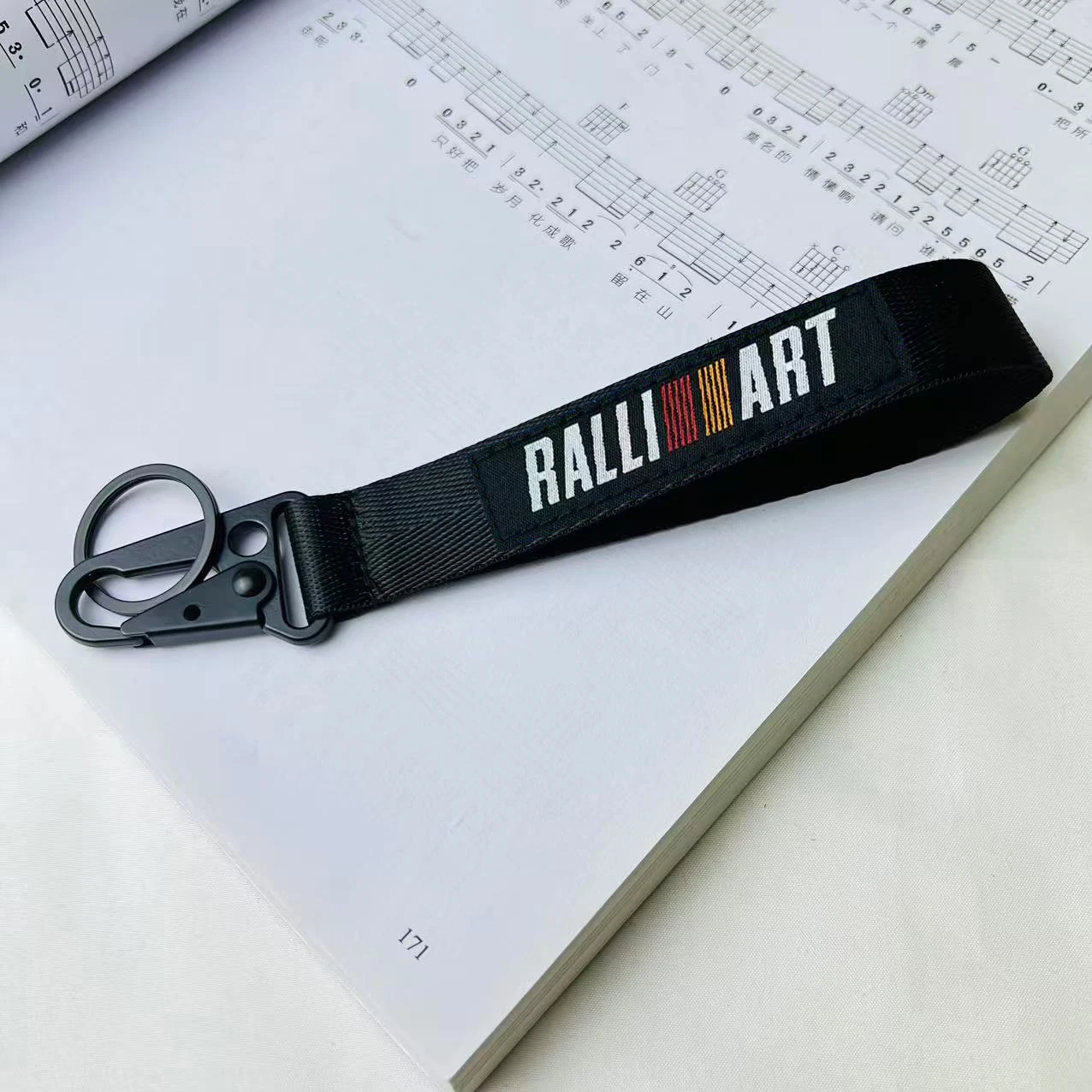 

Автомобильный брелок с тканой этикеткой, эмблемой, браслет, нейлоновый брелок, короткий ремешок для RALLIART Mitsubishi Pajero Outlander ASX, аксессуары