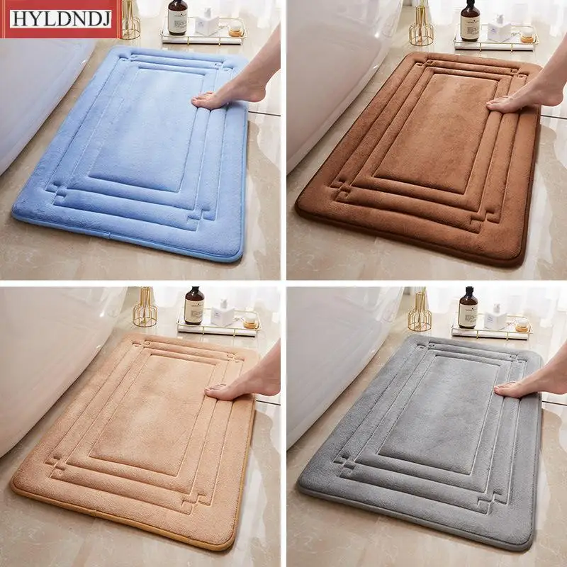 

50x80cm Memory Foam Bathroom Mat Carpets Geometric Bath Mat Toilet Rugs Non-slip Water Absorption Doormat for Bathroom Washable