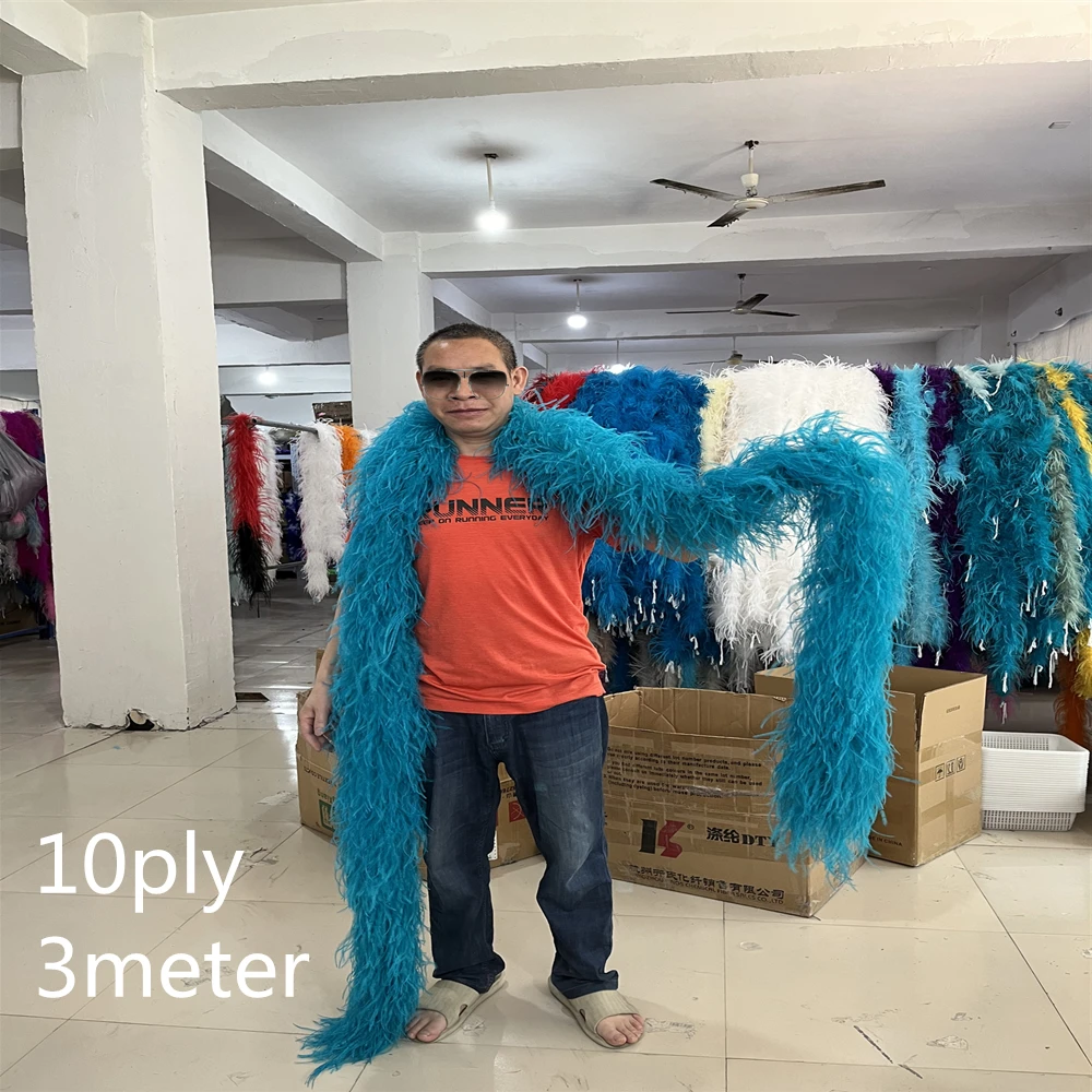 50cm to 3 meters Feather Boa Trims Fluffy 6 to 10ply Natural Ostrich Feathers Shawl for Craft Wedding Dress Skirt Sewing Decor