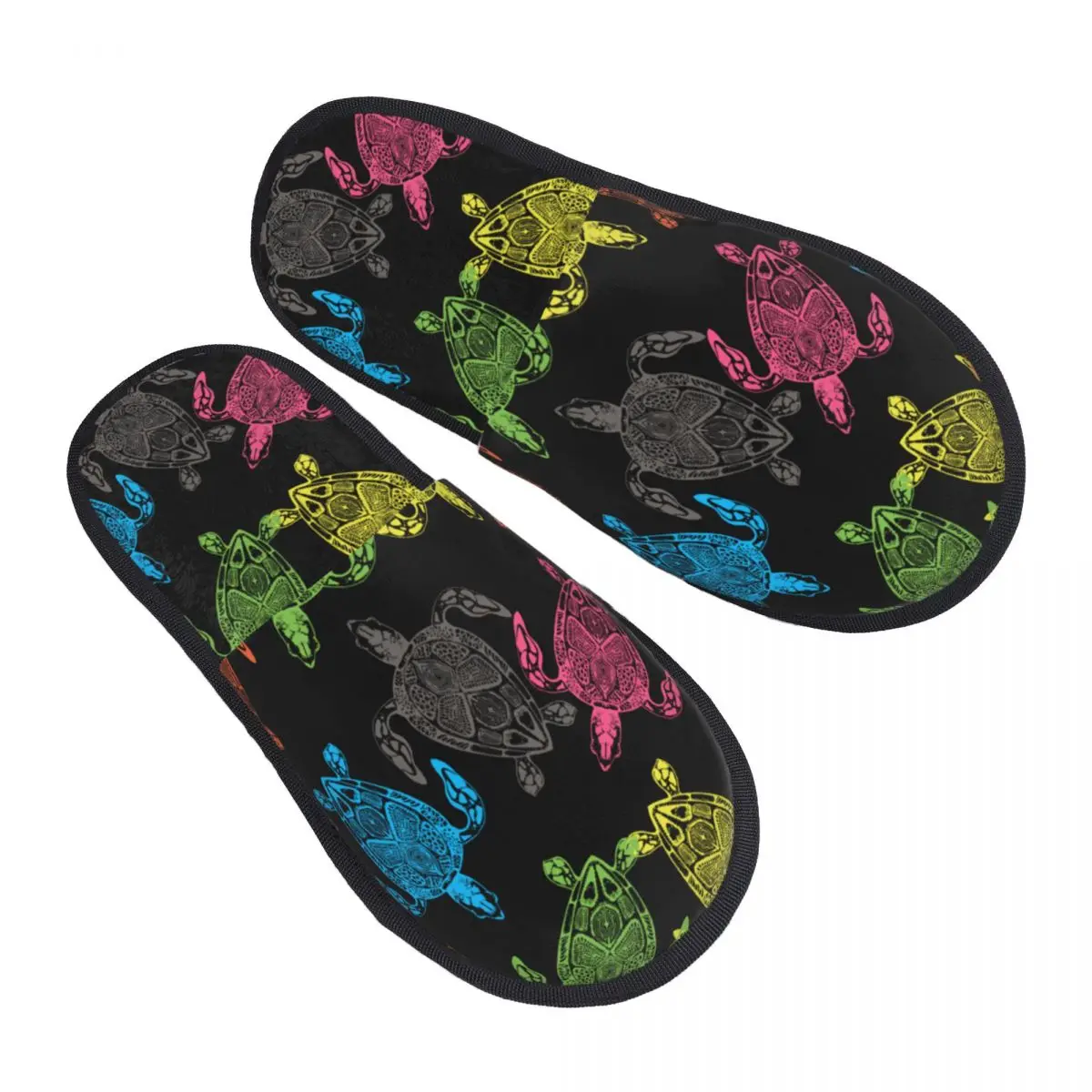 

Colorful Cute Turtle Slipper For Women Men Fluffy Winter Warm Slippers Indoor Slippers