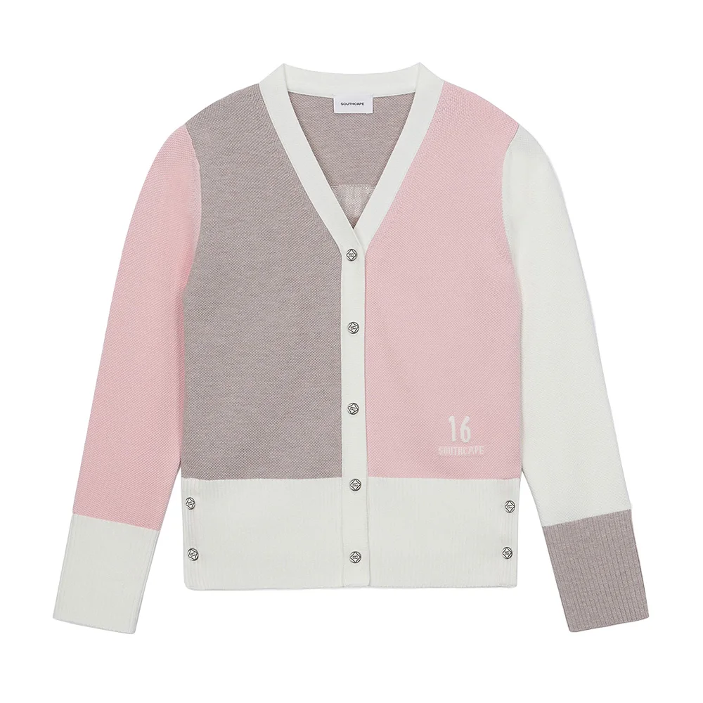 

"Autumn Romantic Color-blocked Women's Knitted Cardigan! Korean Style Simple Golf Knitted Jacket, Exquisite and Full of Charm!"