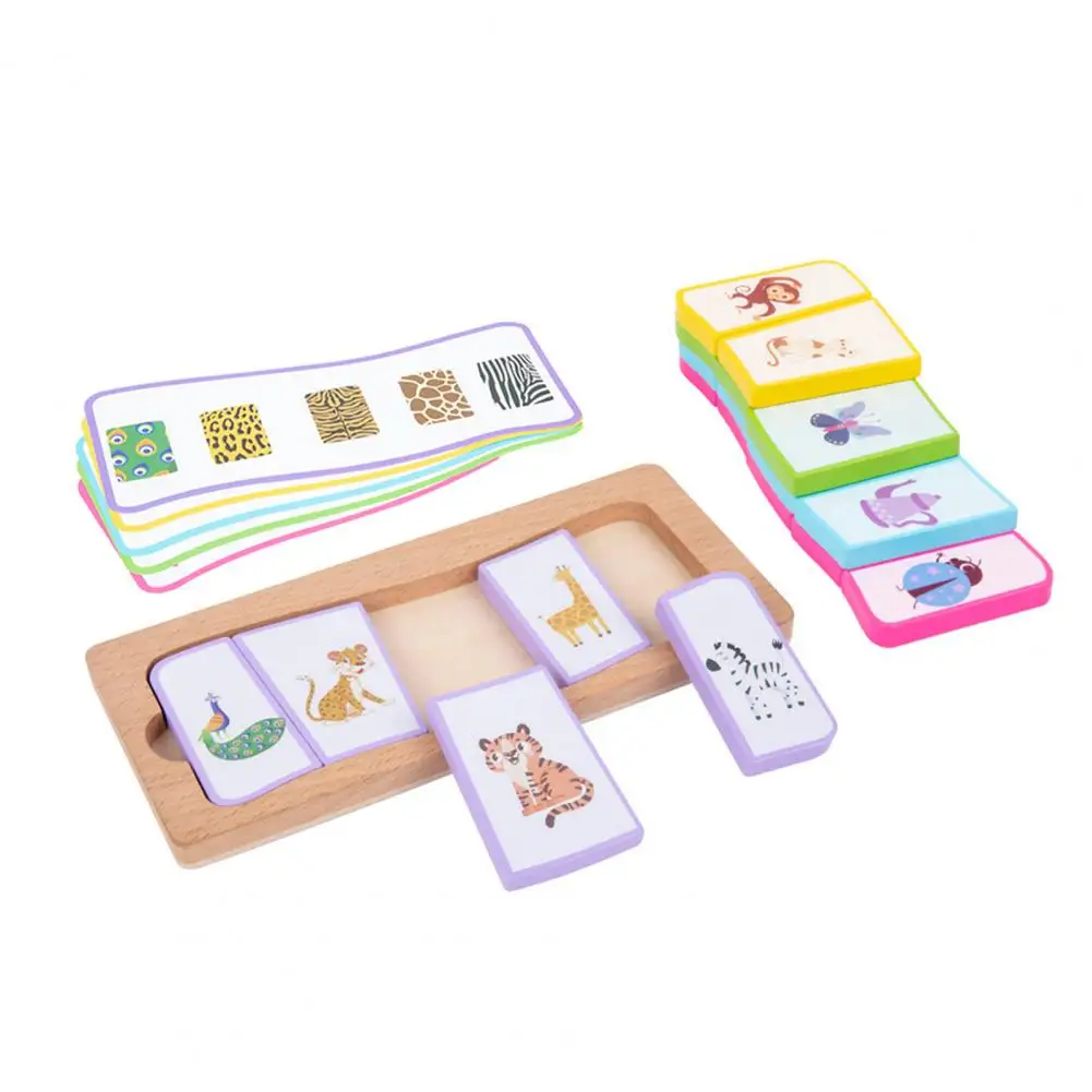 

Delicate Preschool Toys Thickened Base Plate Puzzle Toys Lovely Matching Card Wooden Puzzles Improve Hand-eye Coordination