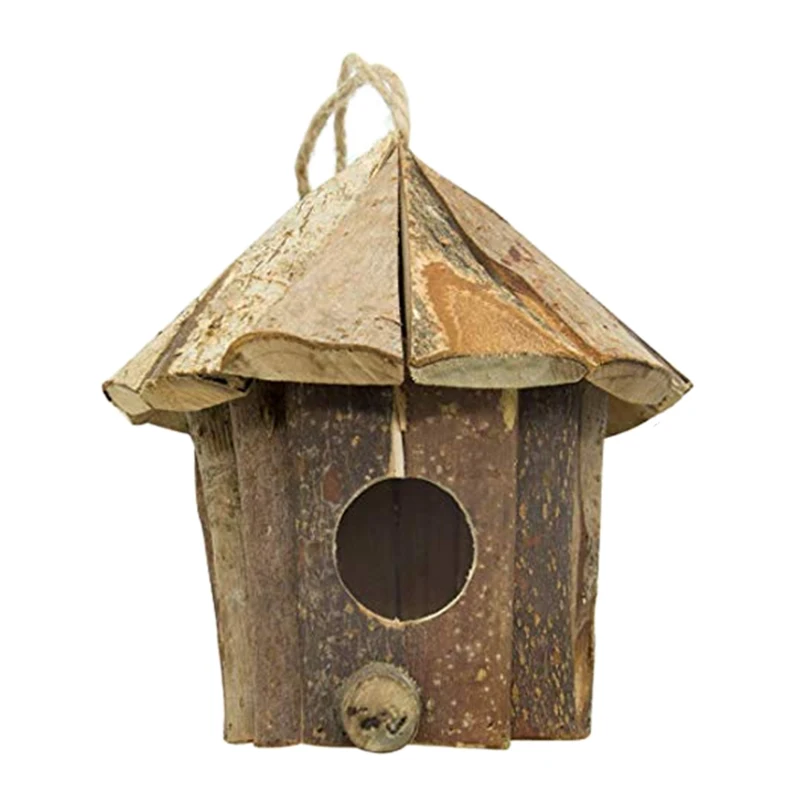 

Wooden Bird House Nest Handmade ,Cozy Resting Place For Birds,Provides Shelter From Cold Weather,Eco-Friendly Bird Nest Cage Out