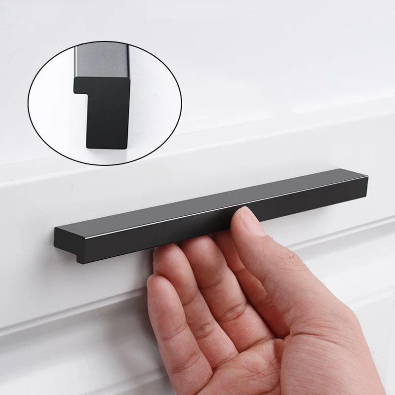 

Cabinet Door Handles Black Handles Aluminum Alloy Drawer Cupboard Pulls Drawer Knobs Furniture Room Door Handle Hardware