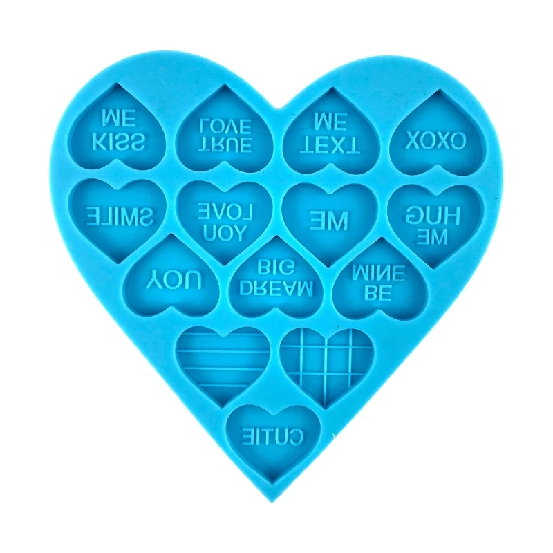

Love Ear Studs Earrings UV Crystal Epoxy Mold Keychain Pendant Silicone Mould