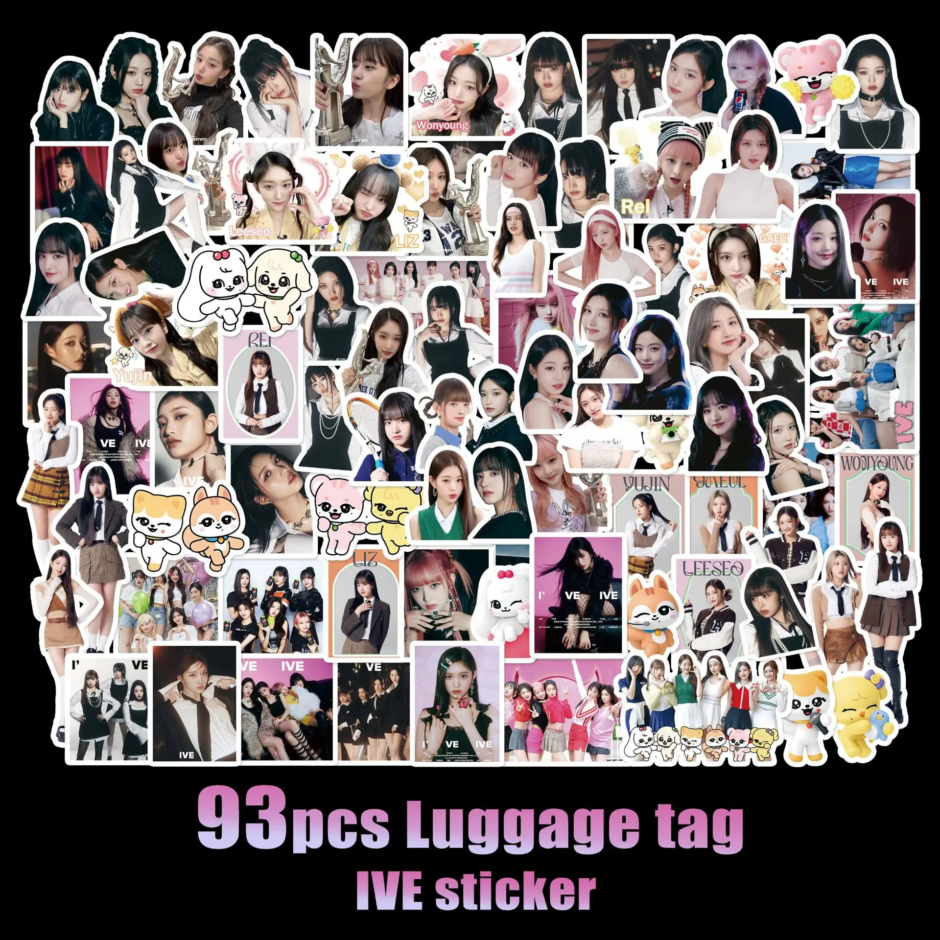 

Новый альбом Kpop IVE из ПВХ, 93 шт., для ноутбука, скейтборда, Idol, подарки для фанатов, «сделай сам», мультяшная канцелярская наклейка