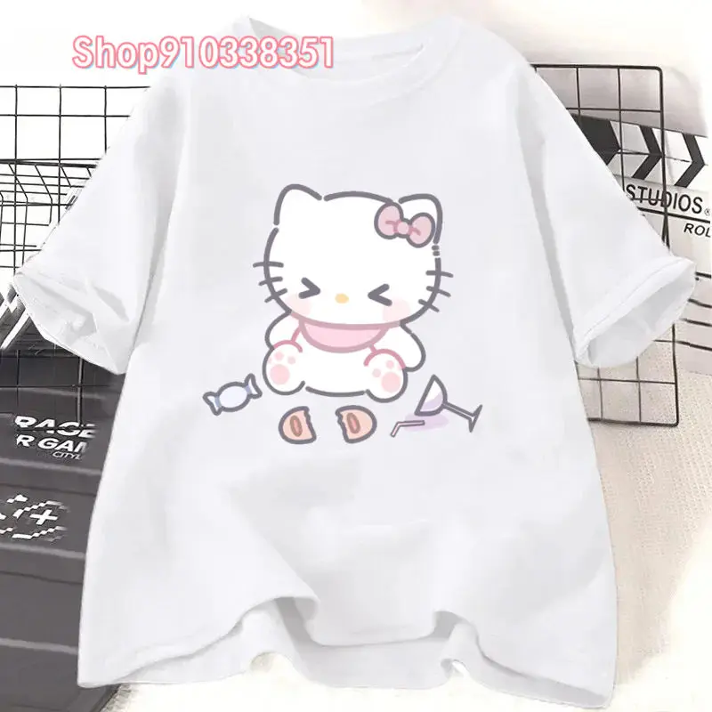 Футболка женская оверсайз с короткими рукавами милая мультяшная рубашка