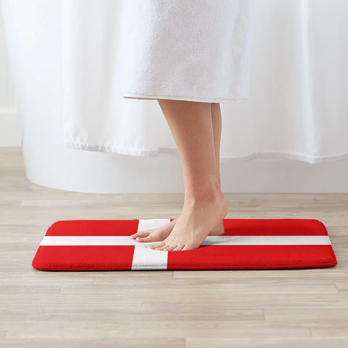 Нескользящий напольный коврик с датским флагом для комнаты входной двери ванной
