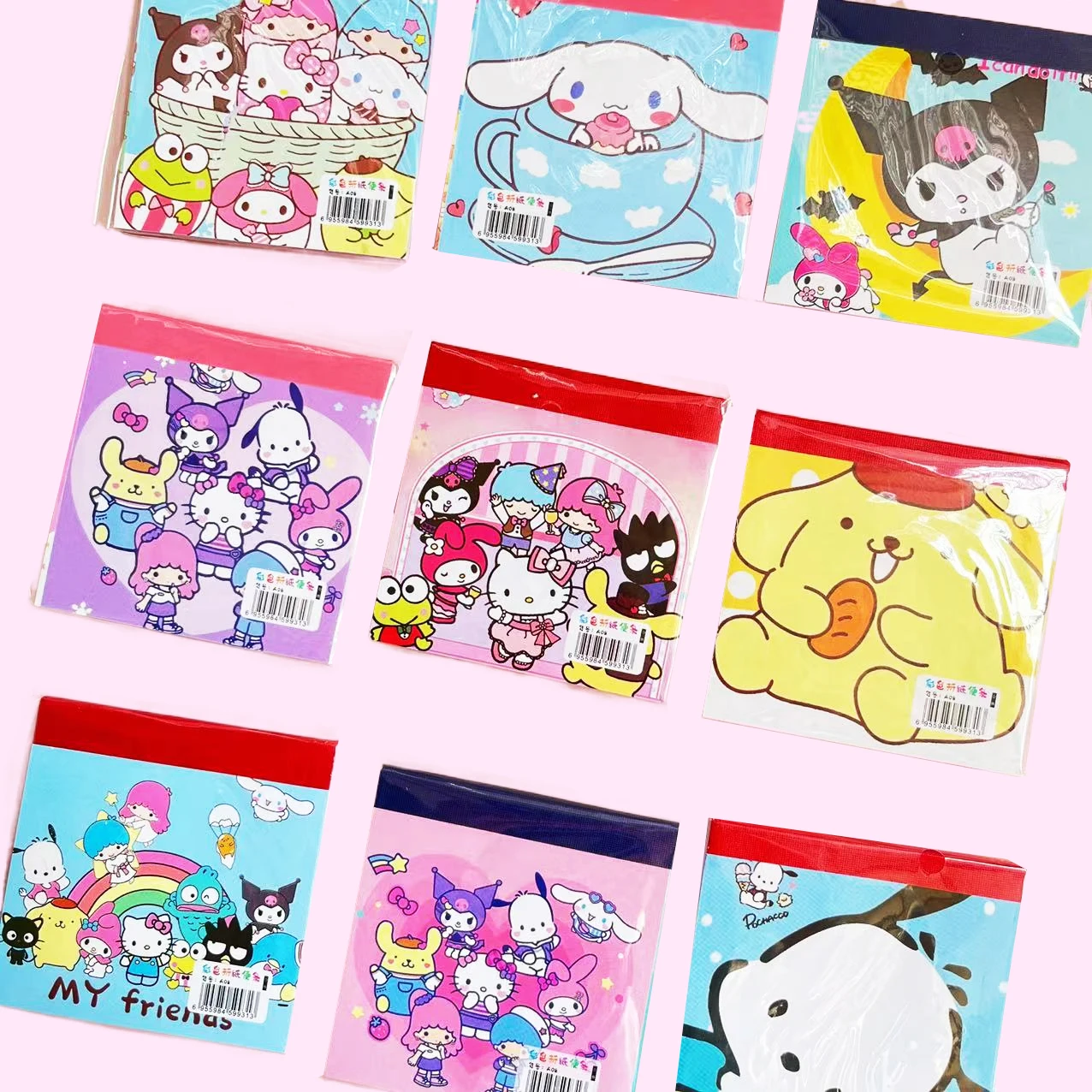 

Sanrioed Sticky Notes Kawaii Students Mark Stickers Anime My Melody Kuromi Cinnamoroll Hello Kitty Cute Office School Kids Gifts