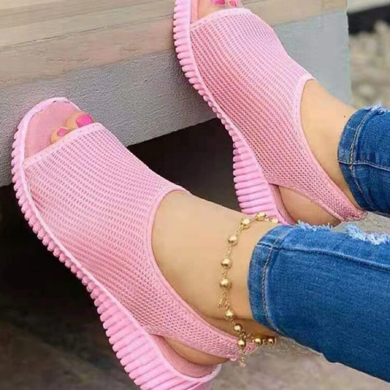 

Fashion Women Sandals Mesh Platform Shoes Women's Closed Toe Wedge Shoes Ladies Lightweight Casual Sandals Zapatillas Muje