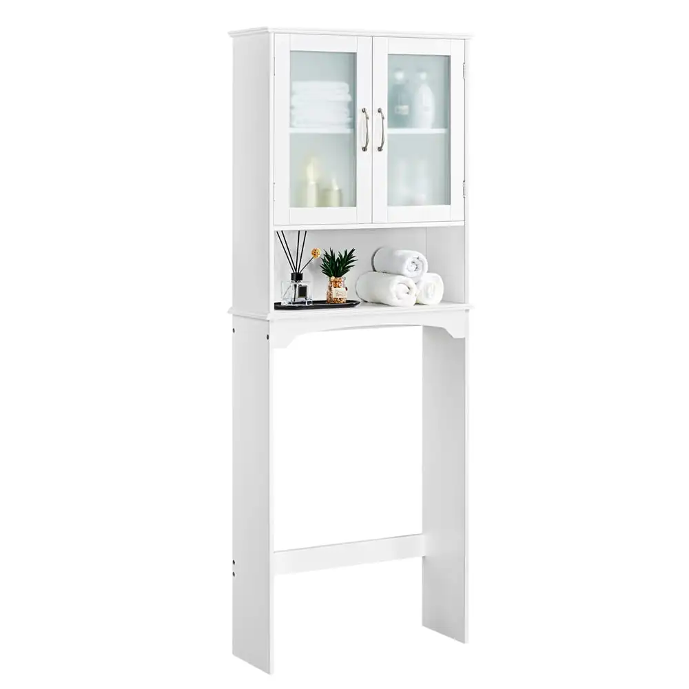 

Free-Standing Toilet Storage Cabinet Bathroom Storage Rack with Open Shelf, White