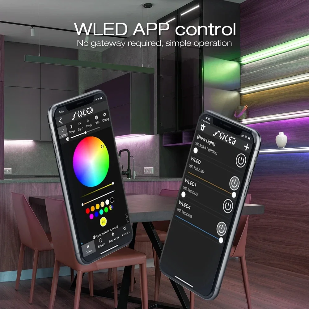 GLEDOPTO ESP32 WLED контроллер IP65 водонепроницаемый DC5-24V Wi-Fi использование для WS2811 WS2812 SK6812