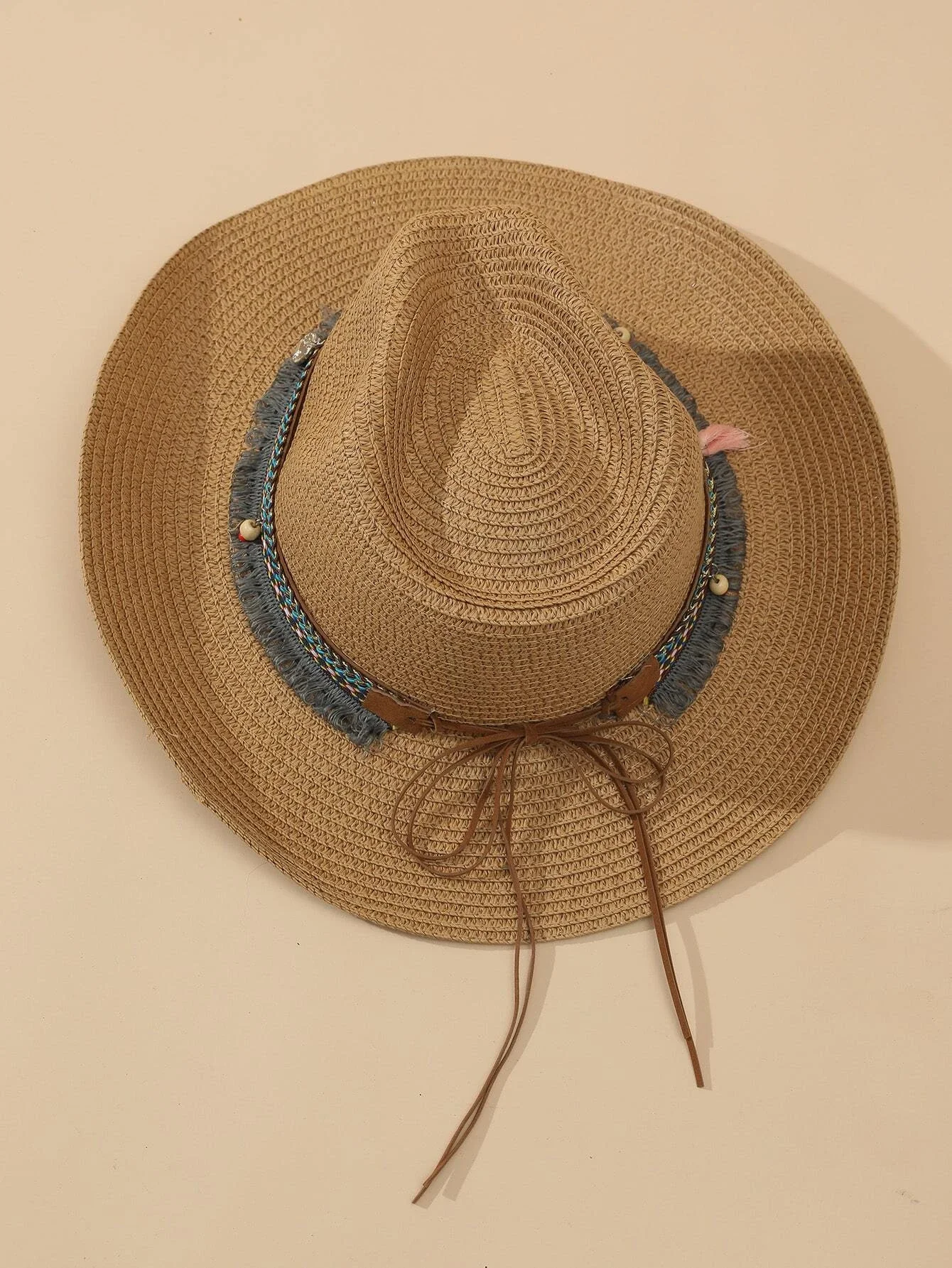 

Hats gorras sombreros capshat Tassel & Bead Decor Straw Hat beach