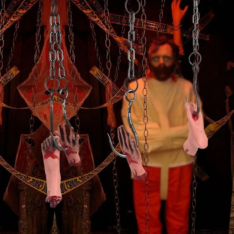 Trebalena Кровавая цепочка ужасов с крючком для украшения рук и ног Хэллоуина декор