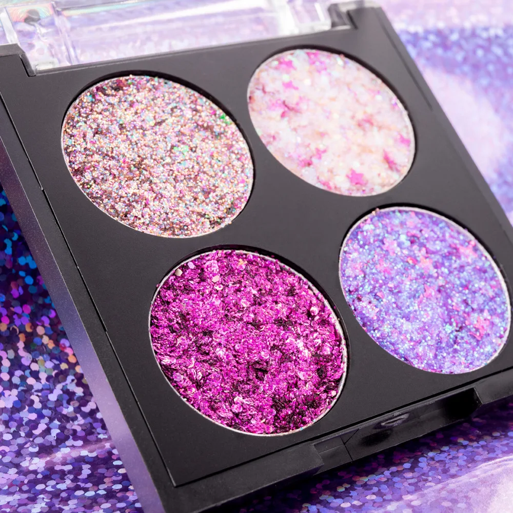

Professional 4 Colors Glitter Eyeshadow Palette Waterproof Makeup Beauty Korea Cosmetic Set Maquiagem