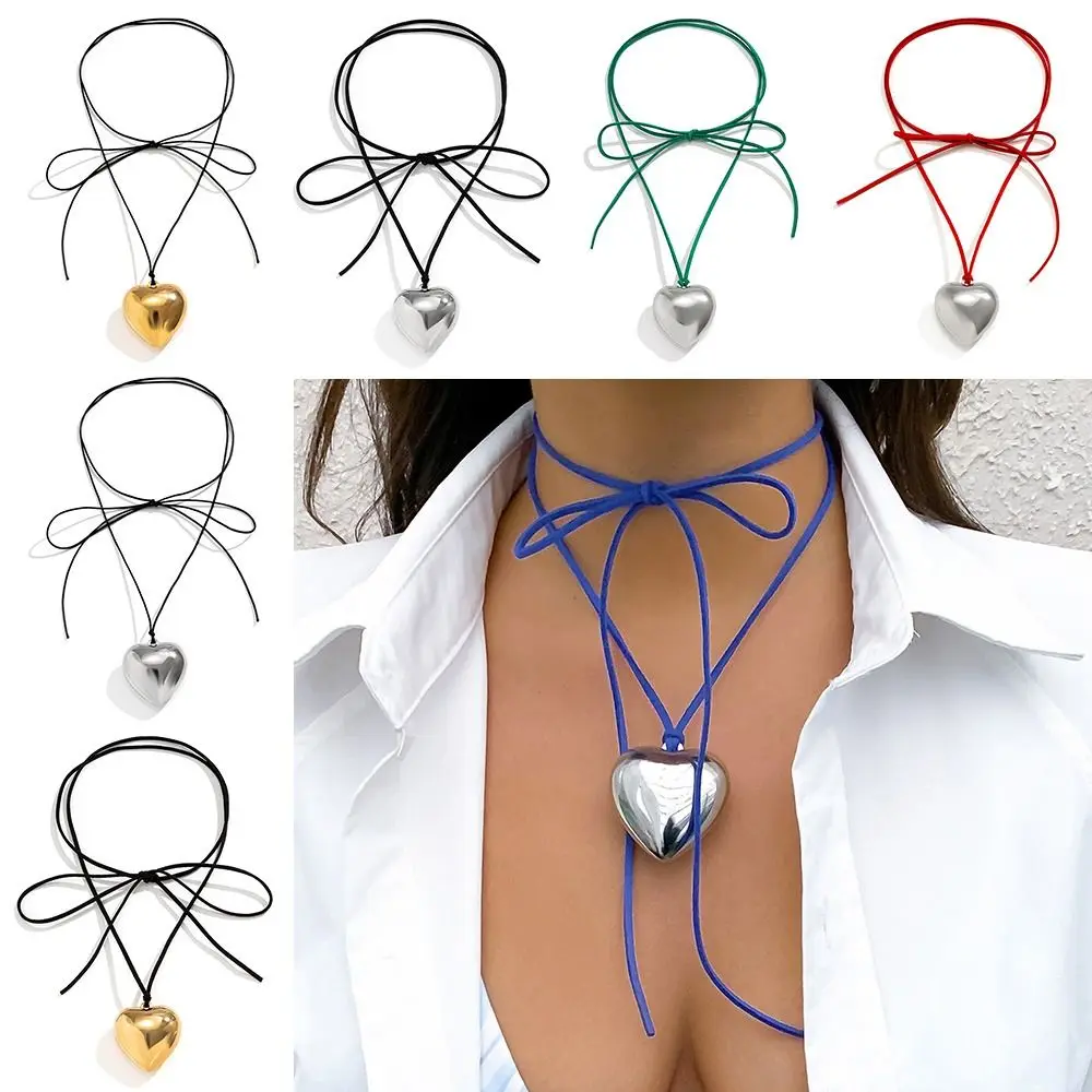 Бархатная вощеная нить ожерелье в форме сердца модная Простая Регулируемая