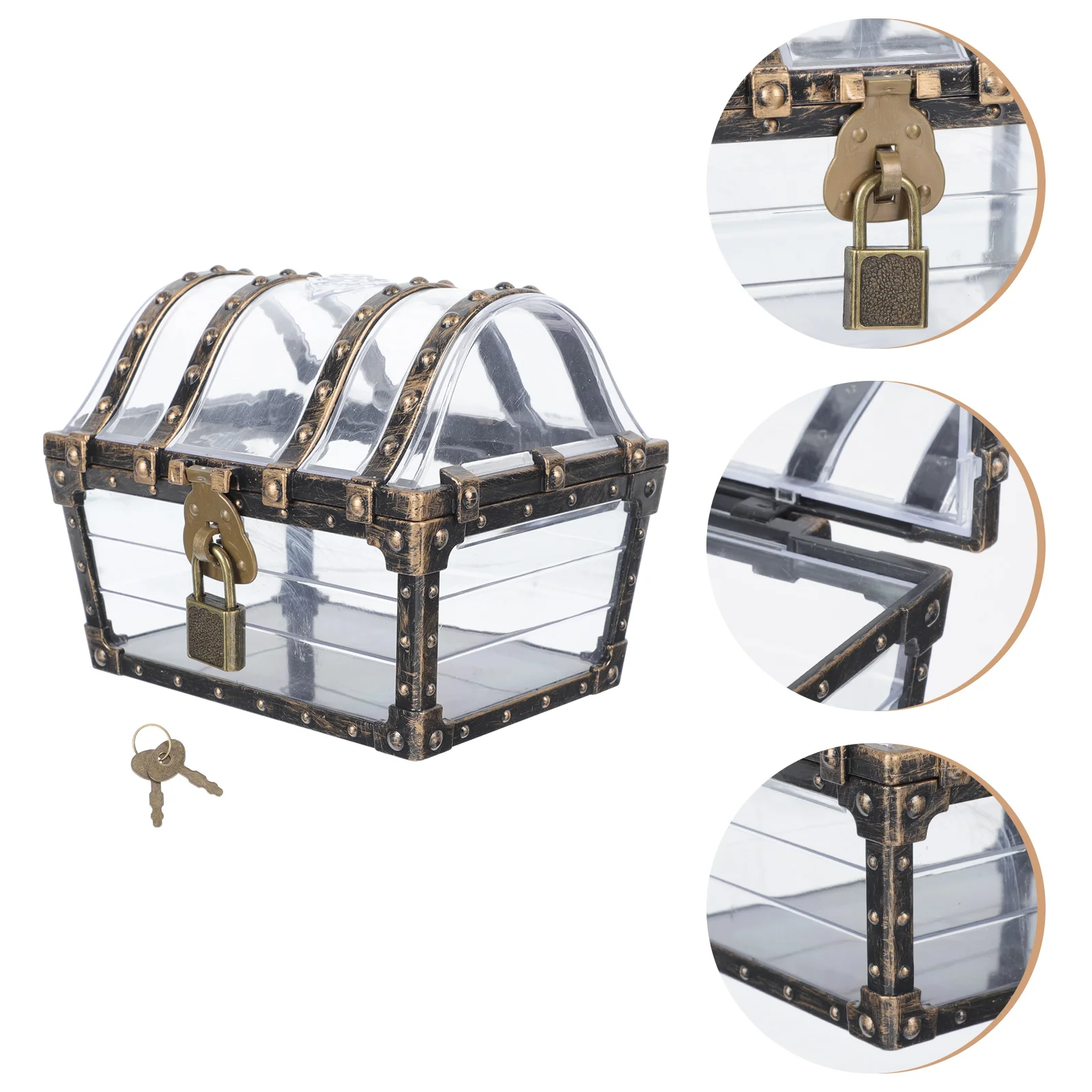 

Treasure Boxpirate Storage Kids Jewelry Keepsake Transparent Vintage Case Boxes Small Party Organizer Decorativetrinketcontainer