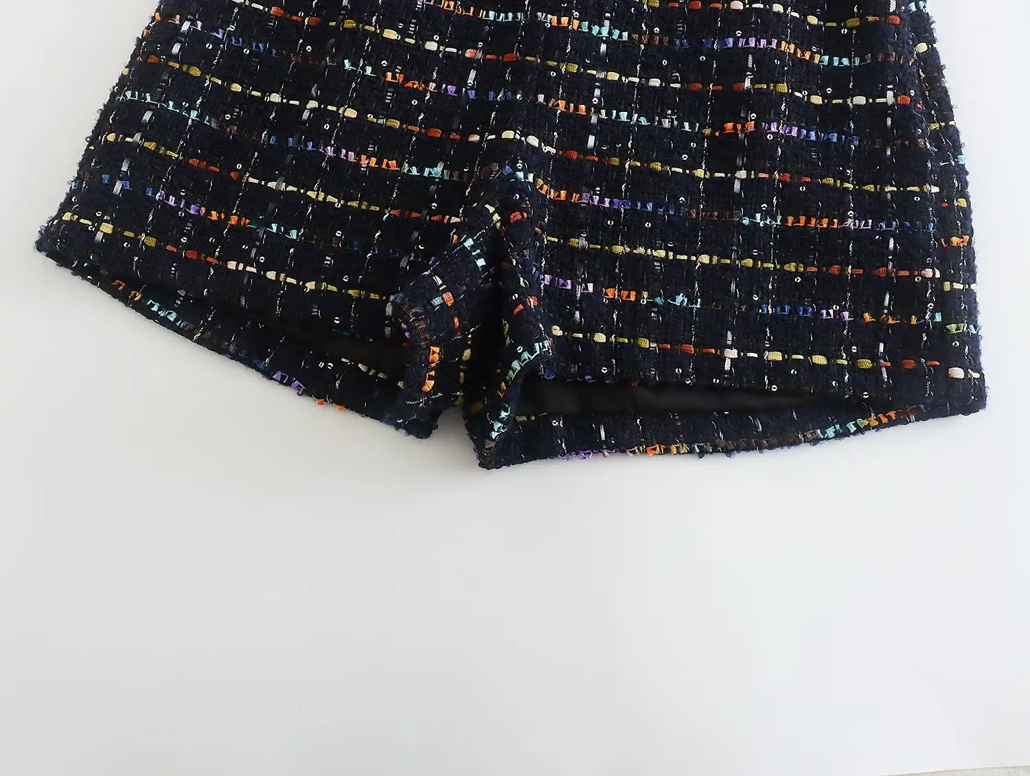 Withered Shorts Women High Wasit Fashion Vintage Tweed Texture