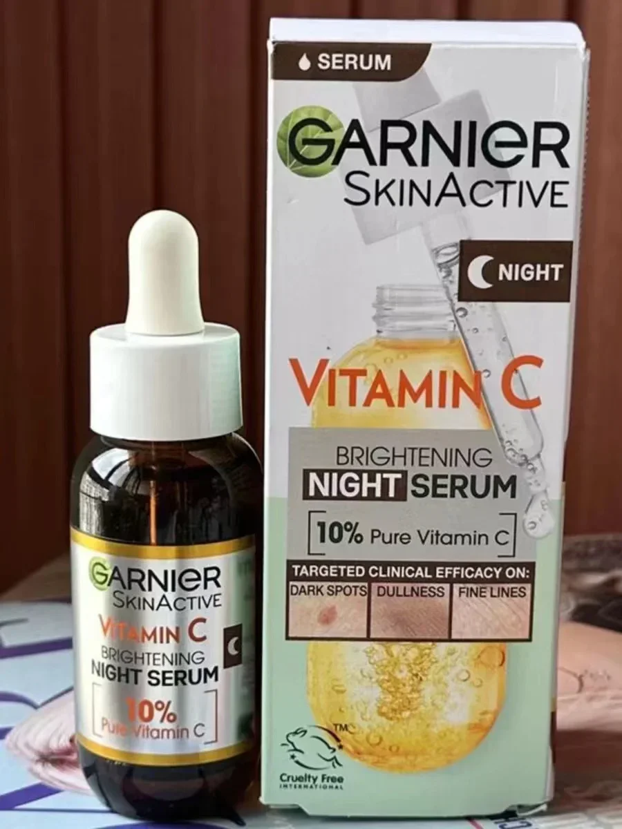 GARNIER 30 мл 10% VC Осветляющая ночная эссенция Сыворотка с витамином С Улучшение