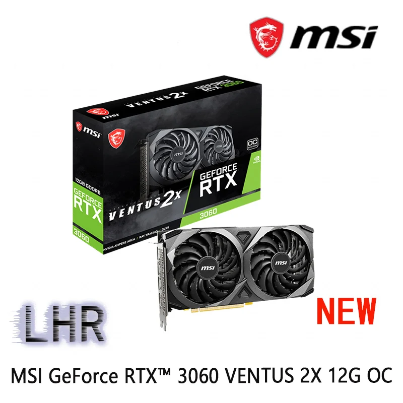  Видеокарта MSI GeForce RTX 3060 VENTUS 2X 12G OC 192 бит GDDR6 15 Гбит/с графическая карта GPU RTX3060 12 Гб LHR Новинка 