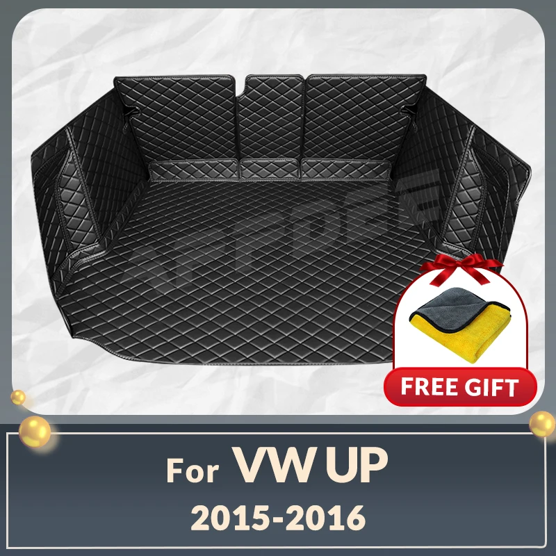 

Автомобильный коврик для багажника с полным покрытием для VOLKSWAGEN VW UP 2015-2016, кожаный чехол для багажника автомобиля с защитой от грязи, протектор салона, аксессуары