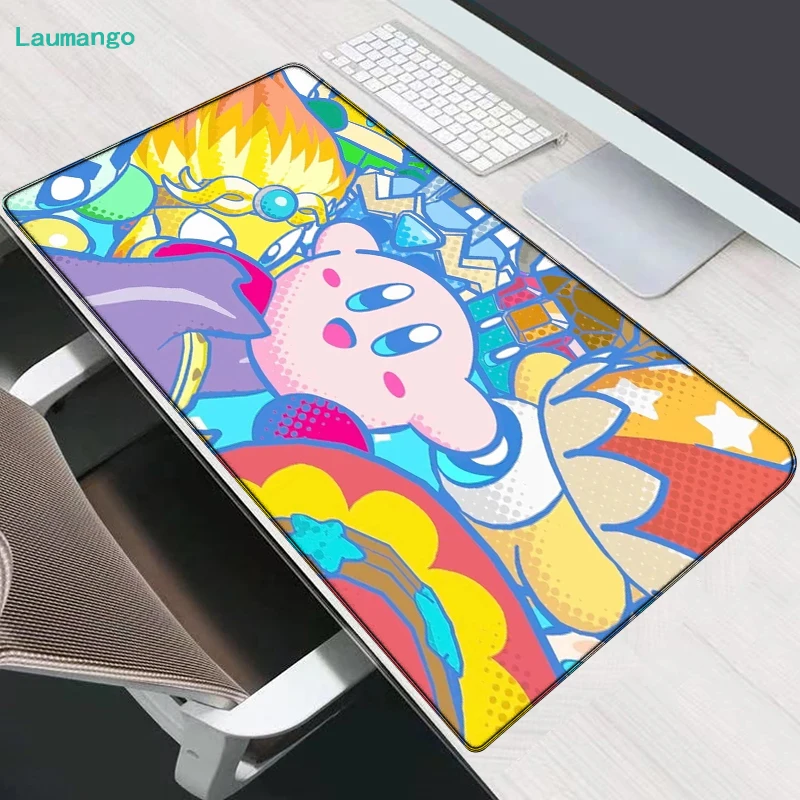 

Cute Cartoon K-Kirbys Pc Gaming Accessories Desk Pad Mouse Keyboard Mat Gamer Cabinet Office Carpet Deskmat Table Pads Mausepad