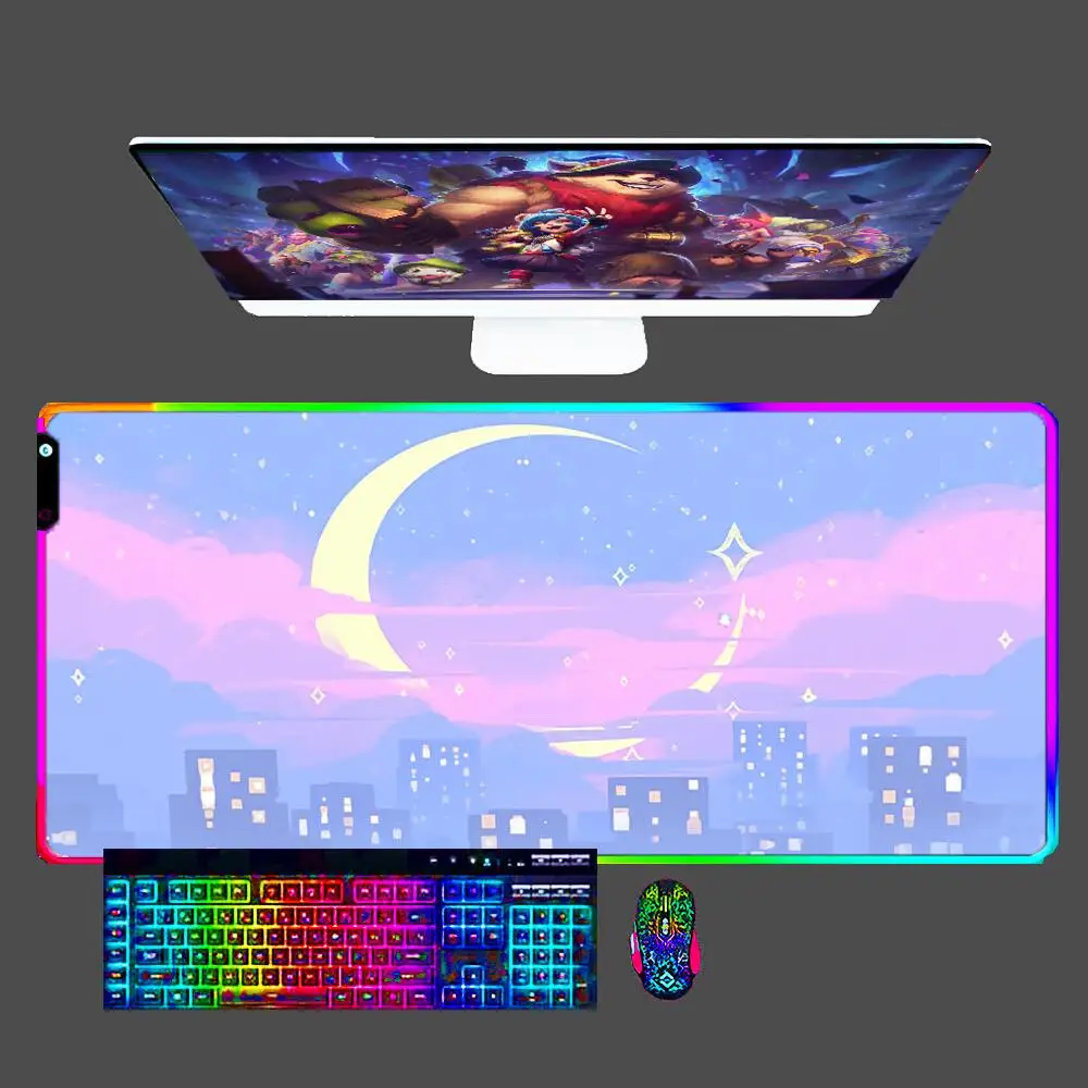 

Pink Sailor Moon landscape RGB 90x40cm Mouse Pad Gamer Large LED Computer Mousepad Carpet Gaming Accessories Keyboard Desk Mat