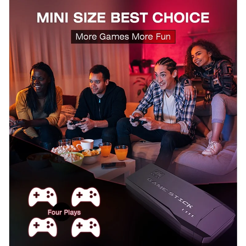 M8 Video Game Console 2.4G Double Wireless Controller Game Stick 4K 10000 games 64GB 32GB Retro games For PS1/GBA boy gift