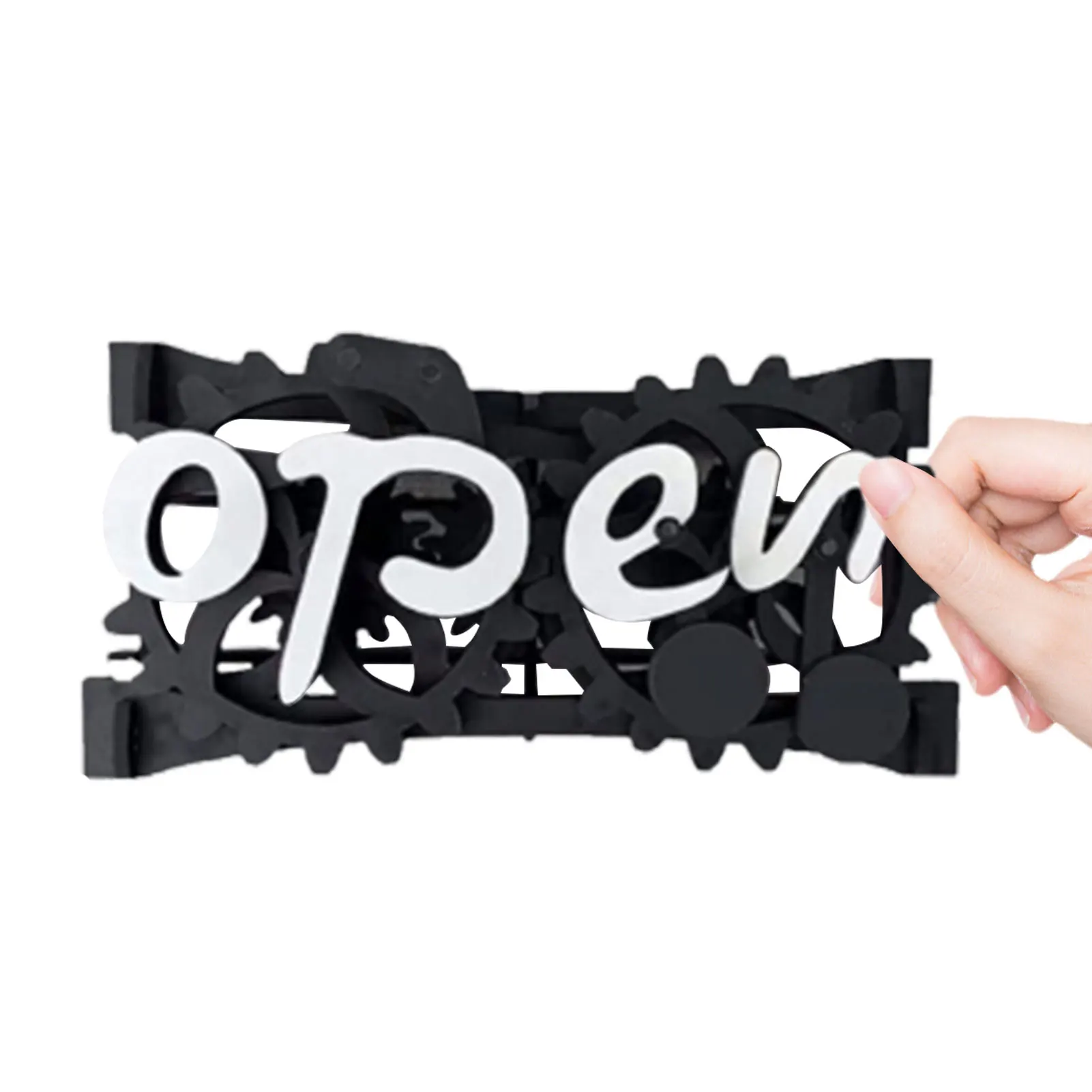 

Gear Brakes Open Sign Wooden Double Sided Business Open Mark Creative Manual Mechanical Open Sign For Hotels Stores Bars Bank