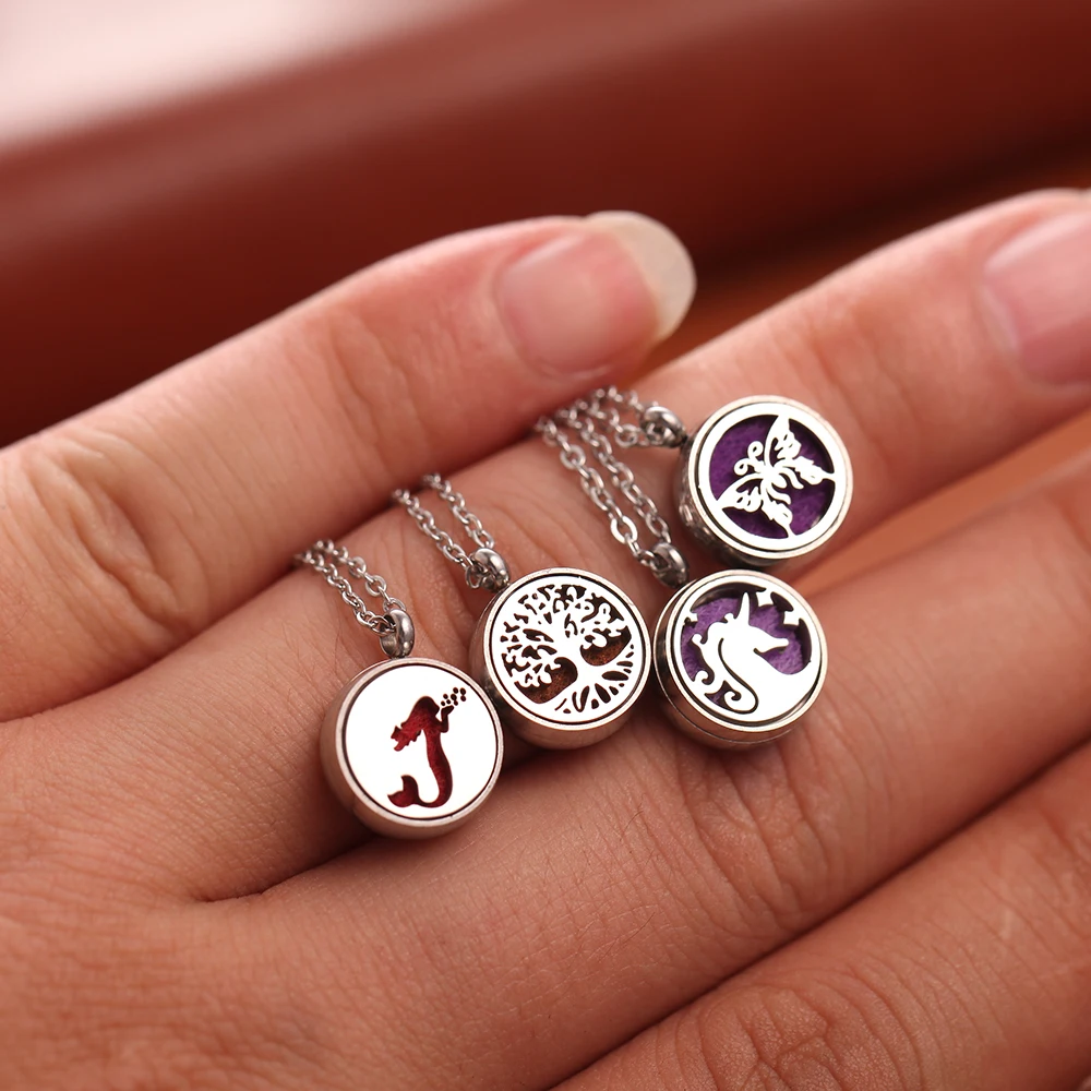 Новое ожерелье с диффузором для ароматерапии 316L из нержавеющей стали медальон